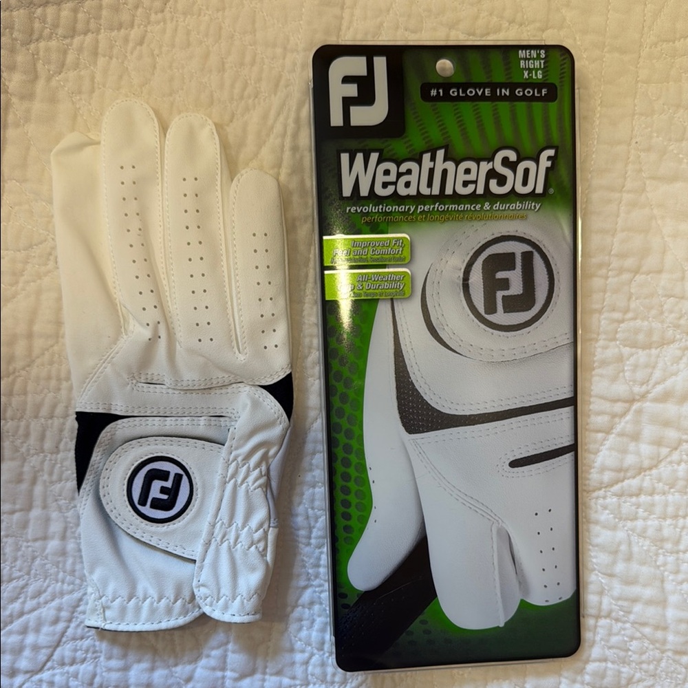 FootJoy Men’s White Weathersof Golf Glove Size Right XL